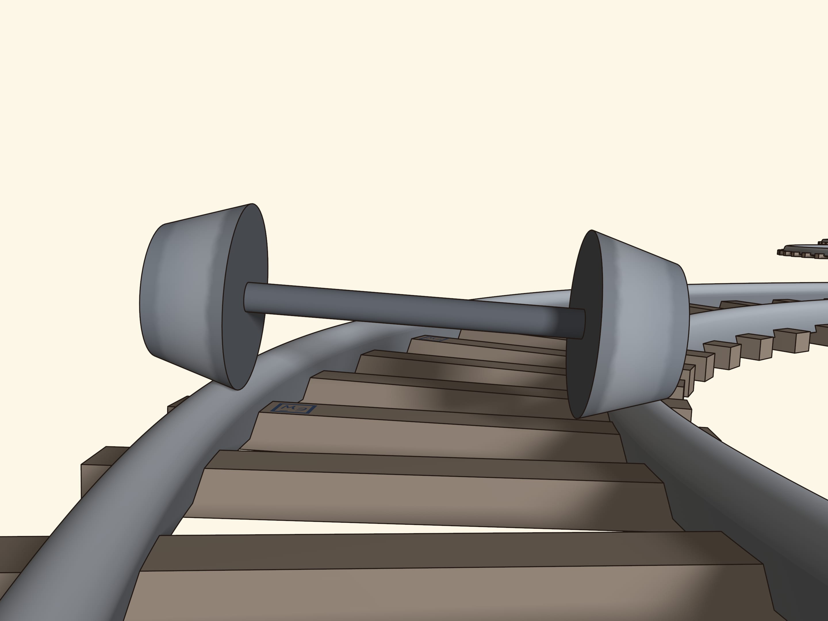 Conical rail wheel profile used for self-centering
